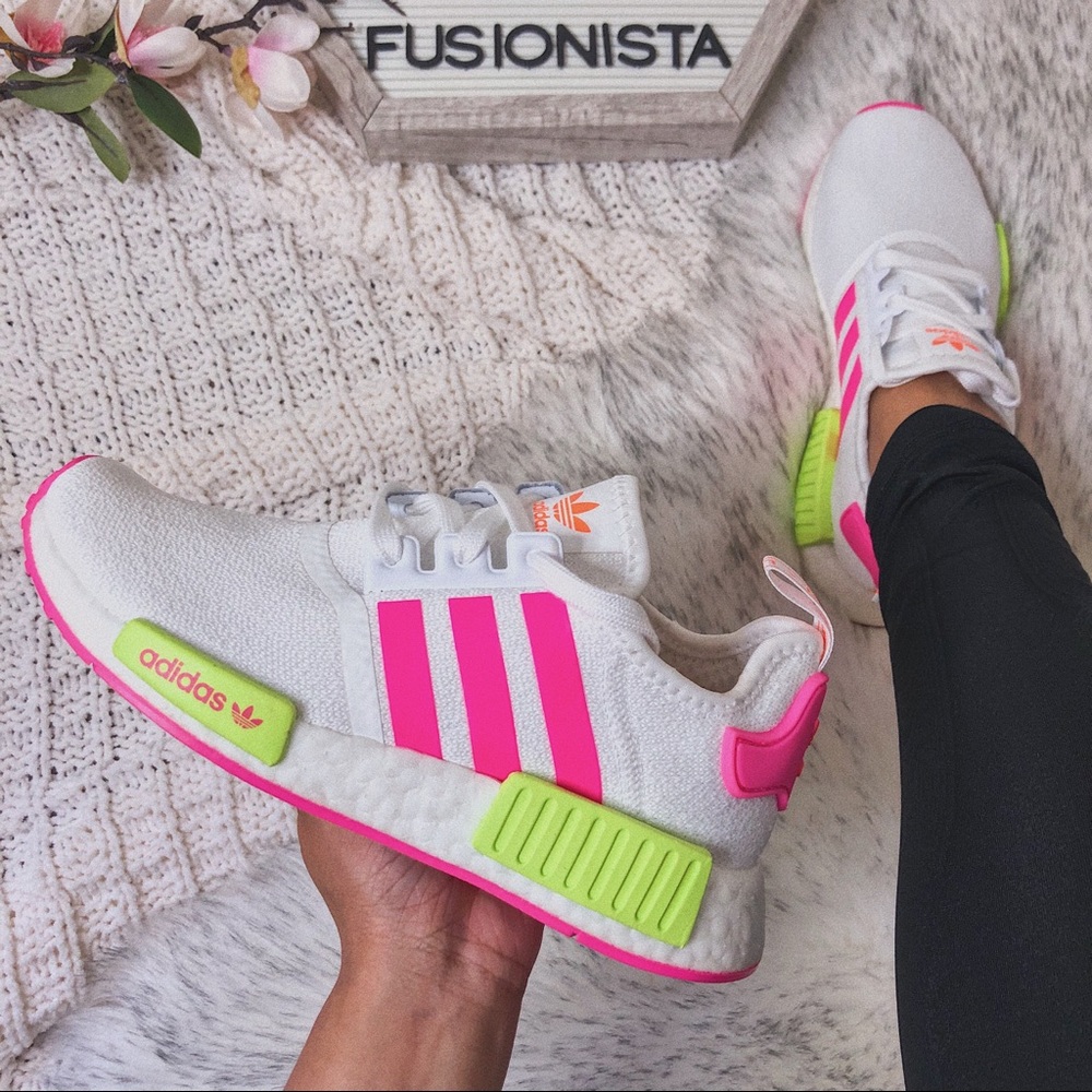 ‼️sold‼️NWT🍭 Adidas NMD R1 Hot Pink/Yellow 6W - Picture 5 of 10